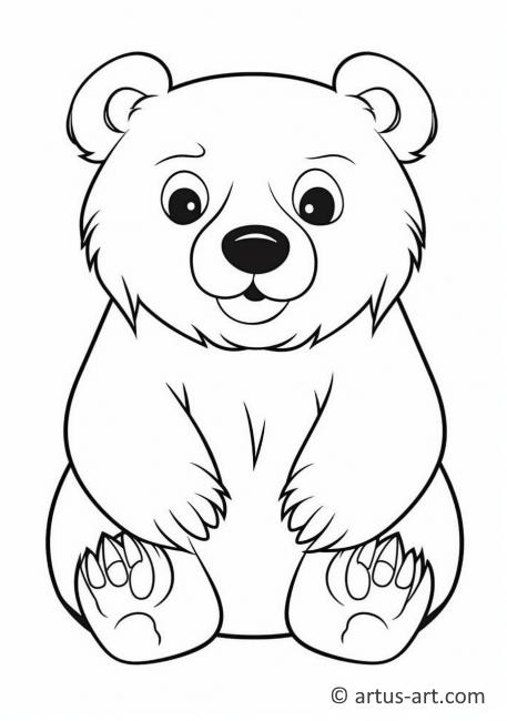 Cute Asia black bear Coloring Page
